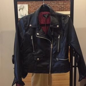 love tree faux leather jacket